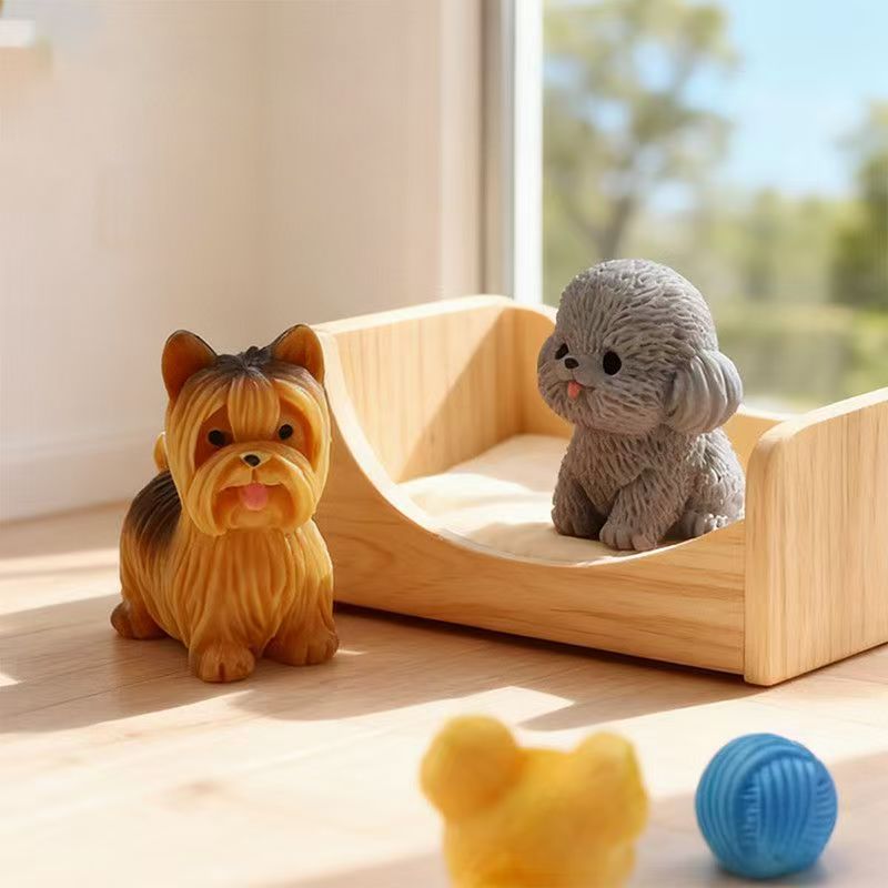 Cute Teddy Poodle Puppy Small  - Bonsai Garden Art 评论和价格