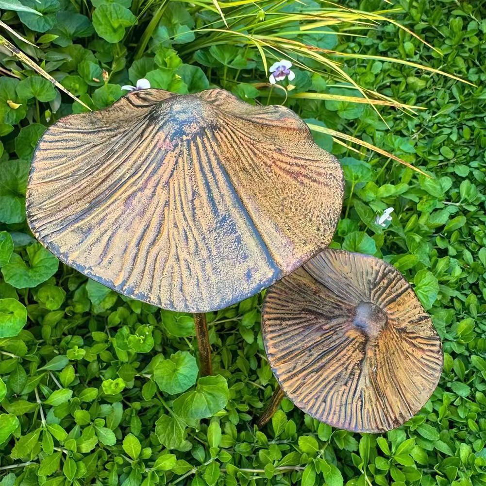 Retro Metal Rusty Mushroom Gar - Bonsai Garden Accessories 评论和价格