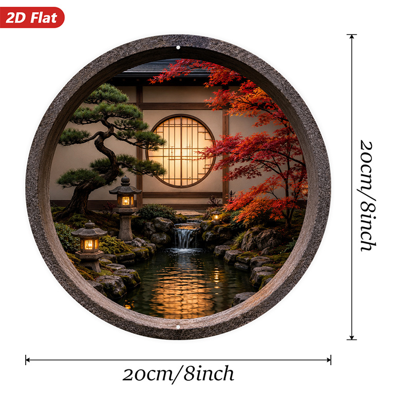 2D Flat, 1pc Round Metal Sign  - Bonsai Garden Art 评论和价格